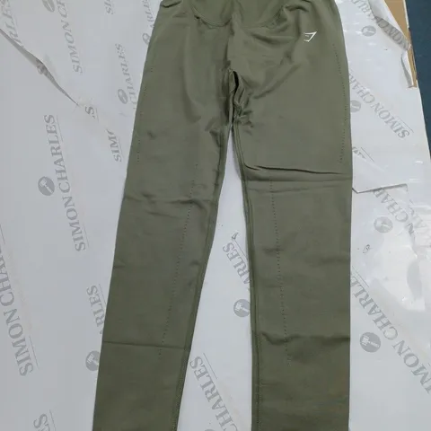 GYM SHARK KHAKI STRECH LEGGINGS - MEDIUM