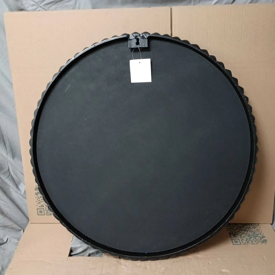 GREEN DECORE PARAGON BLACK ROUND WALL MIRROR BOXED