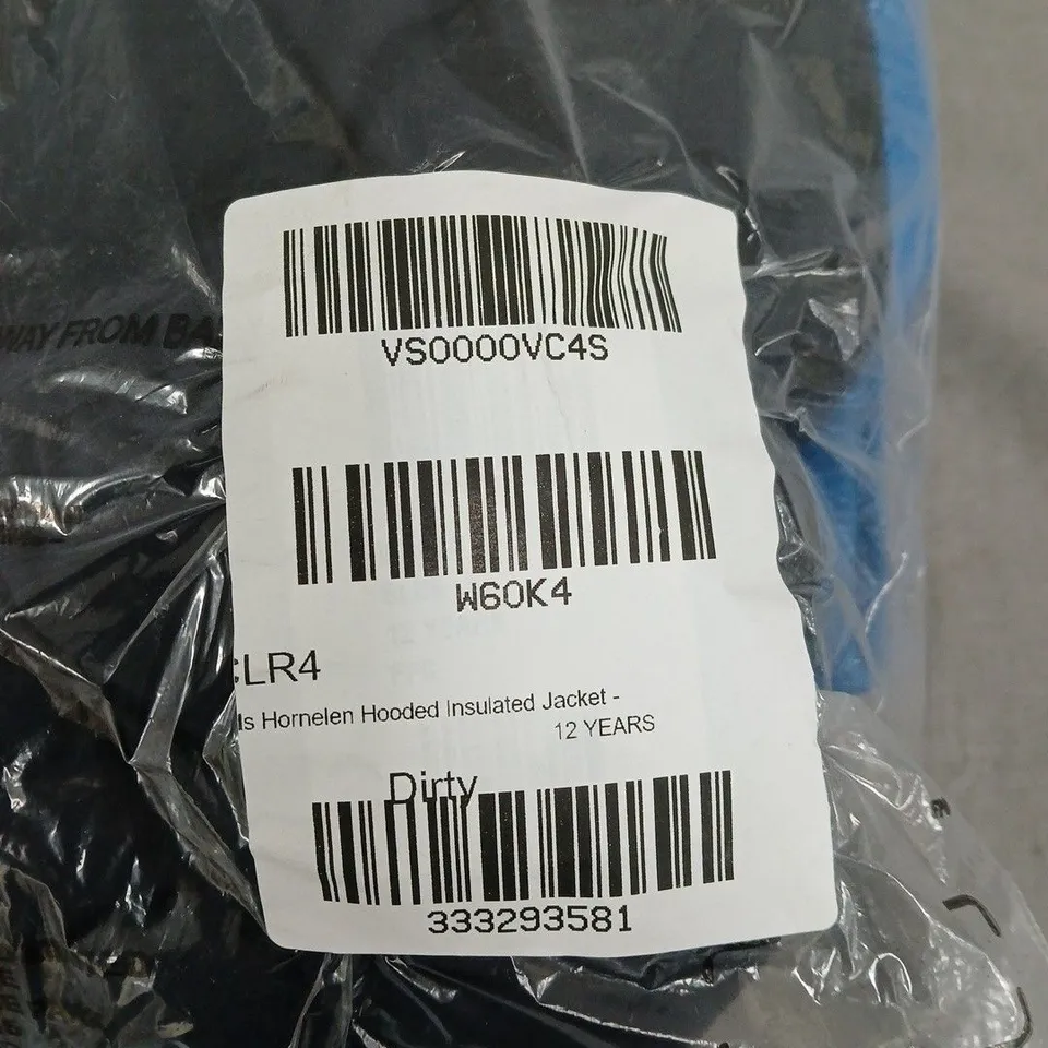 NAPAPIJIRI HORNELEN HOODED INSULATED JACKET – BLUE & BLACK, 12YRS