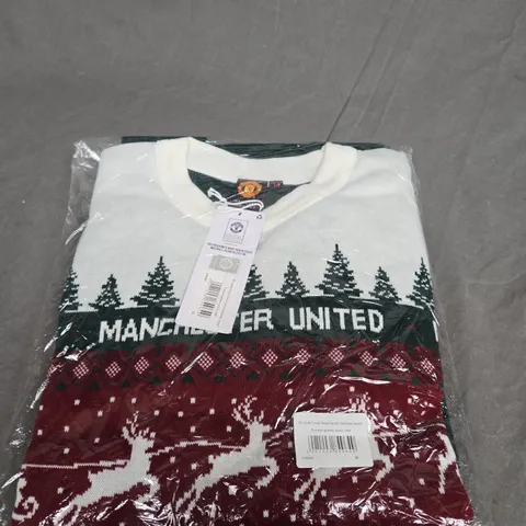 SEALED MANCHESTER UNITED XMAS JUMPER SIZE M