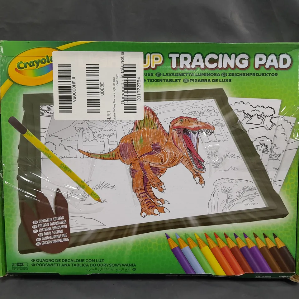 BOXED CRAYOLA DINOSAUR LIGHT-UP TRACING PAD