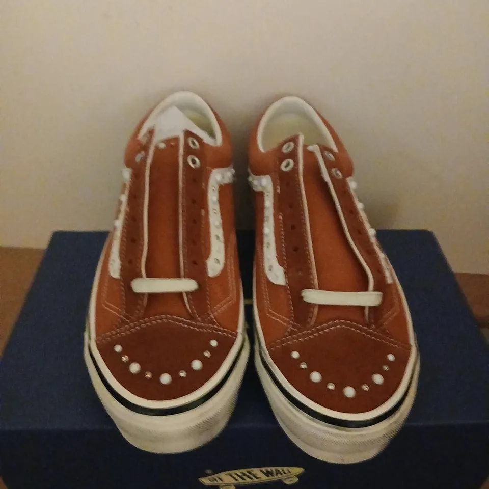 VANS OLD SKOOL SNEAKERS – RED/BRONZE, MEN'S UK 9.5