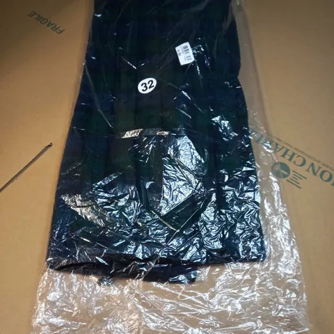 DESIGNER GREEN BLUE TARTEN KILT - SIZE W32