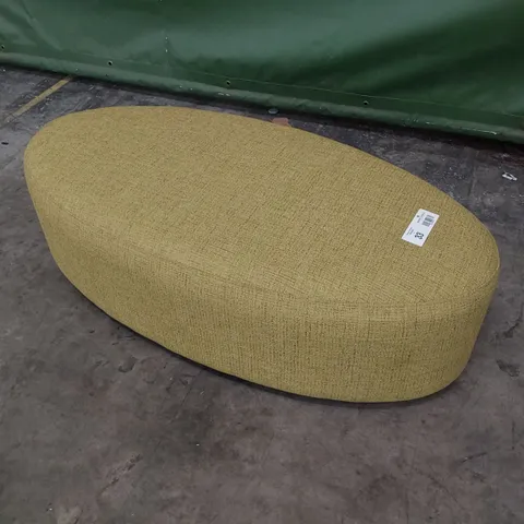 QUALITY BRITISH MADE LOUNGE Co OVAL FOOTSTOOL MUSTARD FABRIC