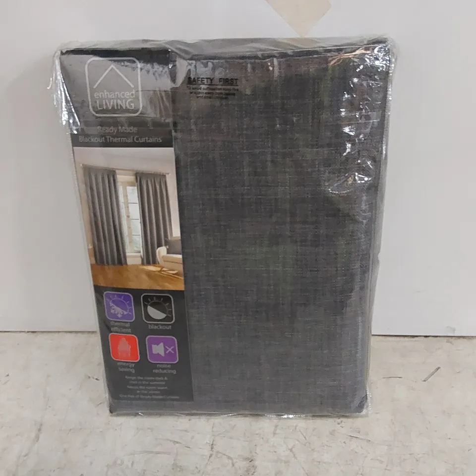 BAGGED LANDAFF BLACKOUT PENCIL PLEAT CURTAINS IN GREY // SIZE: 229 X 183cm