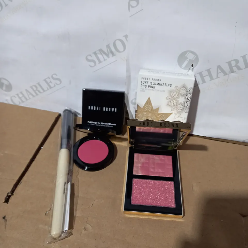 BOBBI BROWN SHEER POWDER BRUSH, POT ROUGE AND HIGHLIGHTING POWDER	