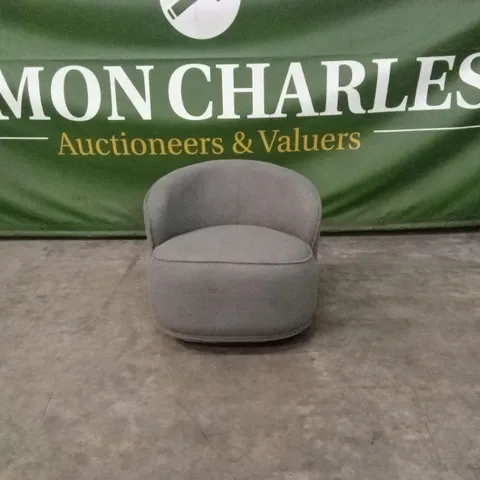 QUALITY DESIGNER GREY BOUCLE FABRIC CHAIR