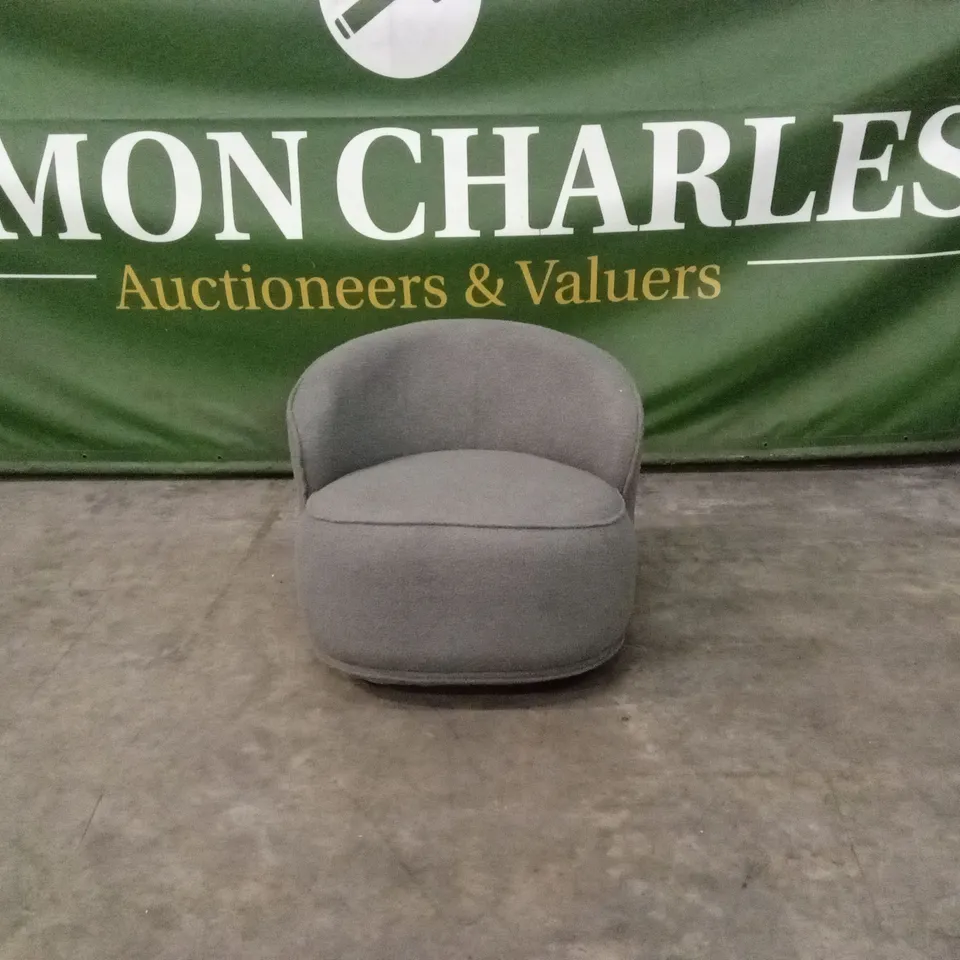 QUALITY DESIGNER GREY BOUCLE FABRIC CHAIR