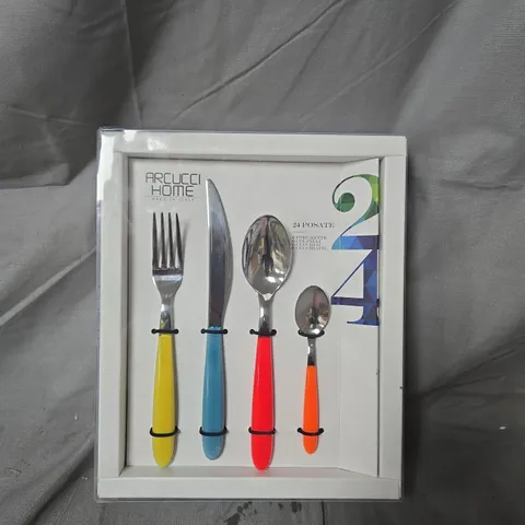 ARCUCCI HOME 24-PIECE CUTLERY SET – 6 FORKS, 6 KNIVES, 6 SPOONS, 6 COFFEE SPOONS