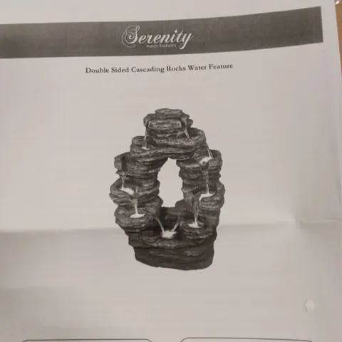 BOXED SERENITY DOUBLE SIDED CASCADING ROCKS WATER FEATURE