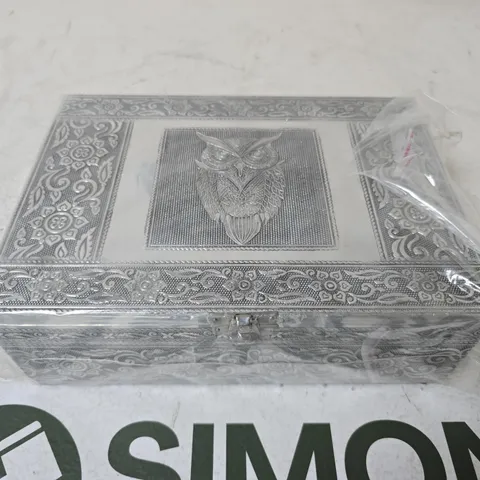 SEALED SILVER OWL DESIGN JEWELLERY BOX 