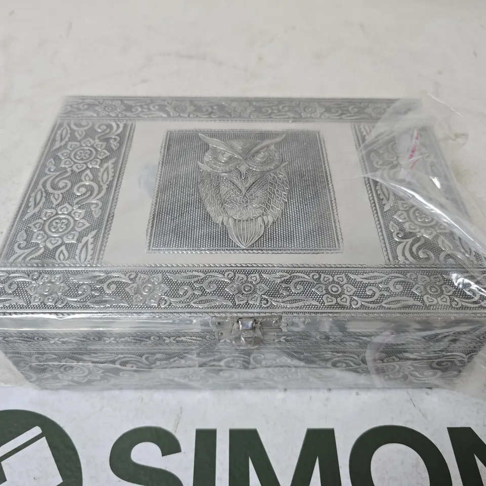 SEALED SILVER OWL DESIGN JEWELLERY BOX