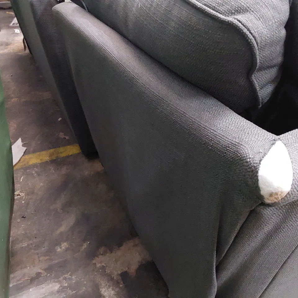 DESIGNER CHAISE SOFA GREY FABRIC 