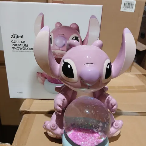 FOUR DISNEY STITCH COLLAB PREMIUM SNOWGLOBE – PINK STITCH FIGURE
