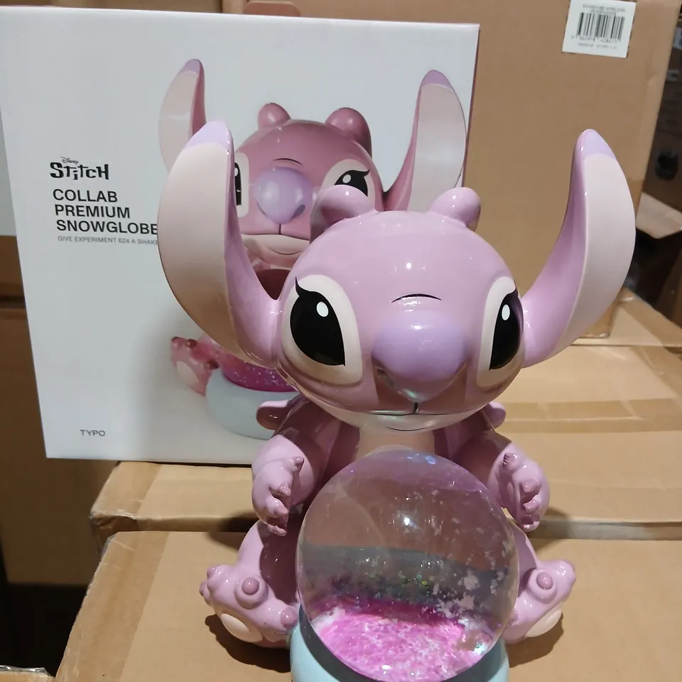 FOUR DISNEY STITCH COLLAB PREMIUM SNOWGLOBE – PINK STITCH FIGURE