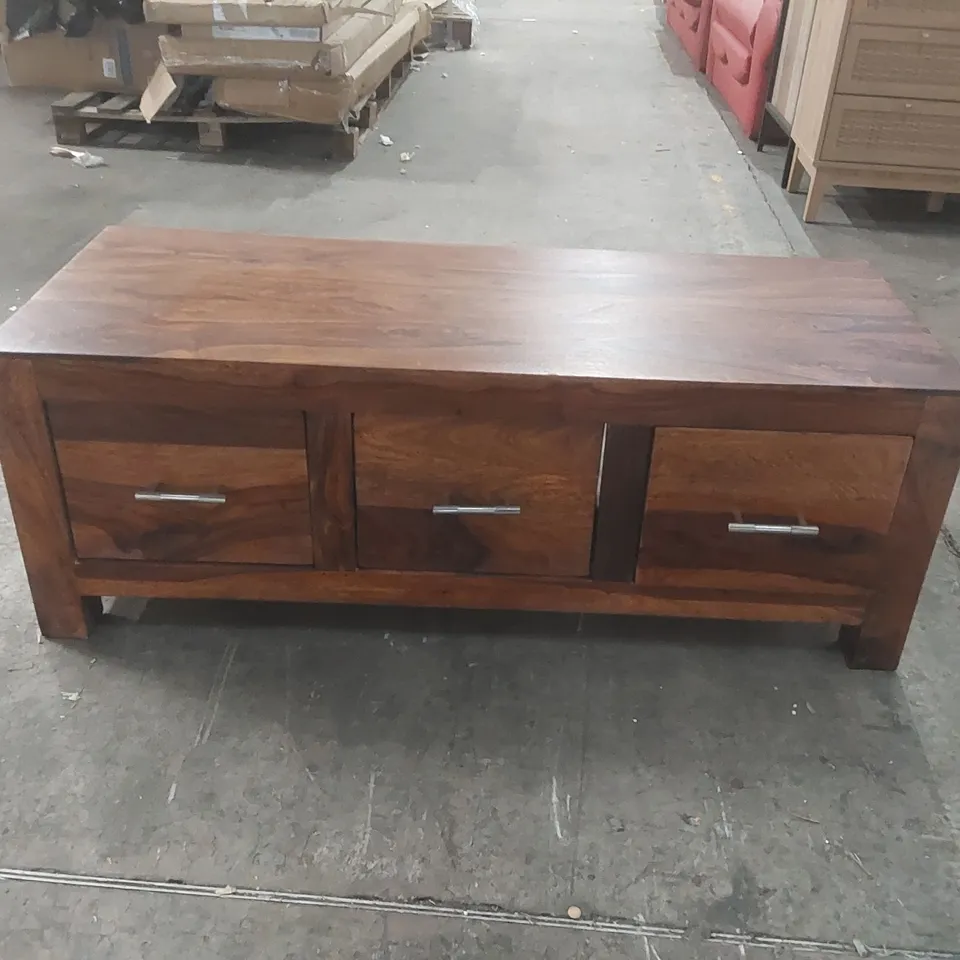 HARVEY SOLID WOOD COFFEE TABLE WITH STORAGE