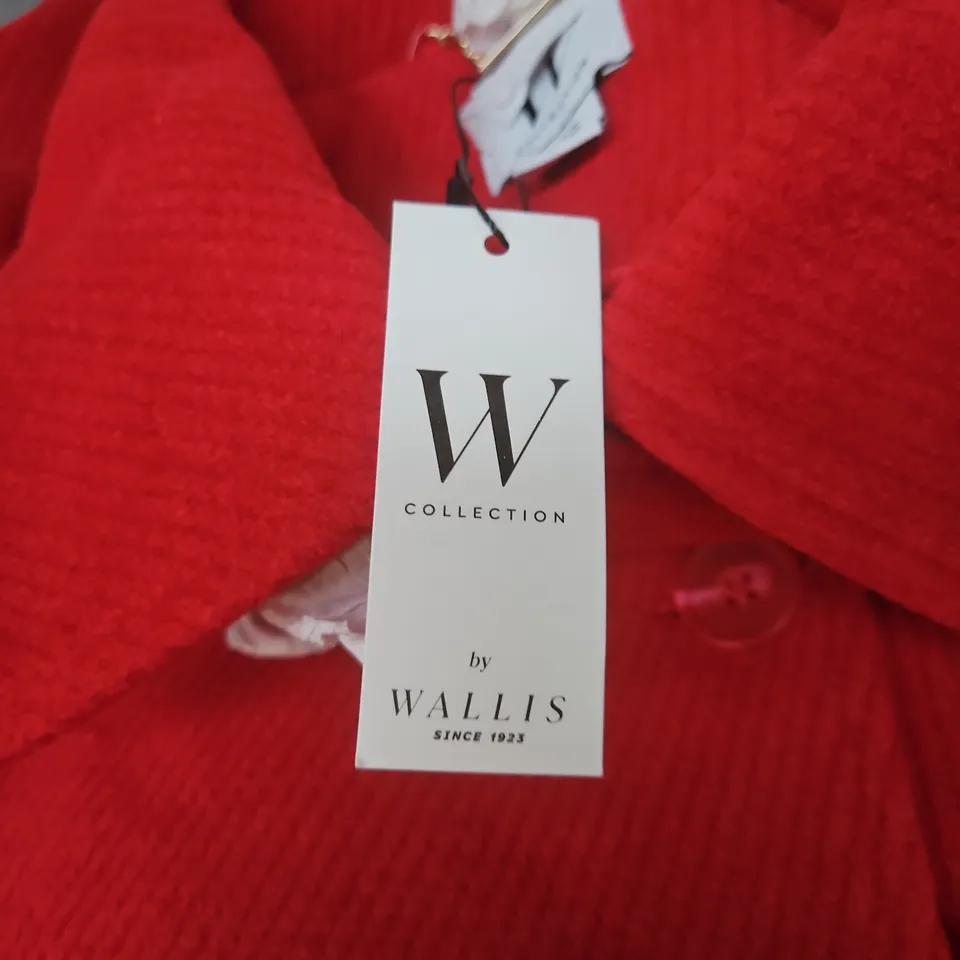 WALLIS W COLLECTION PETITE MAXI DOUBLE-BREASTED CAR COAT – BERRY RED, UK 14