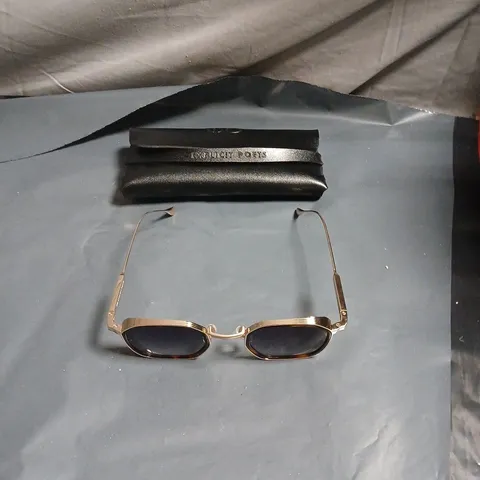 EXPLICIT POETS SUNGLASSES – GOLD-TONE METAL FRAME WITH DARK LENSES 