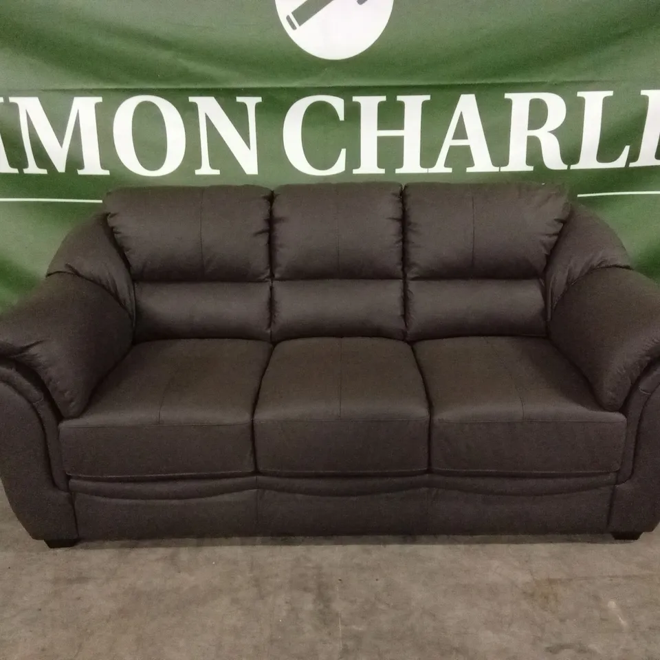 NAPLES ITALIAN LEATHER 3 SEATER SOFA - CHOCOLATE RRP £1349