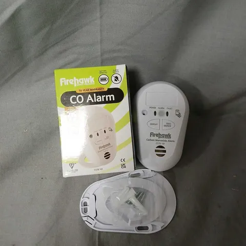 FIREHAWK CO ALARM KIT – CARBON MONOXIDE ALARM, BOXED WITH MOUNTING PLATE & SCREWS