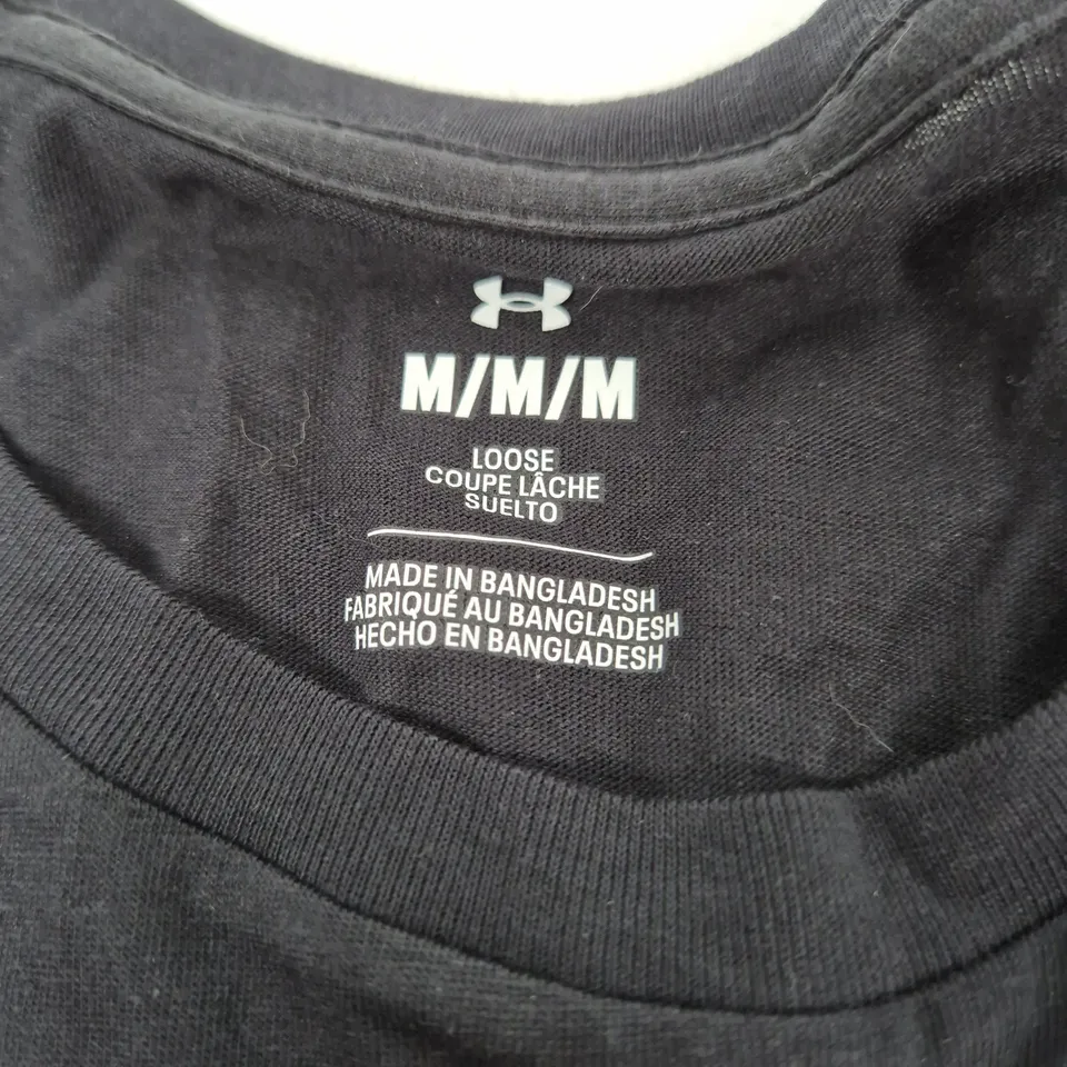 UNDER ARMOUR BLACK T‑SHIRT – MEN'S MEDIUM (LOOSE FIT)