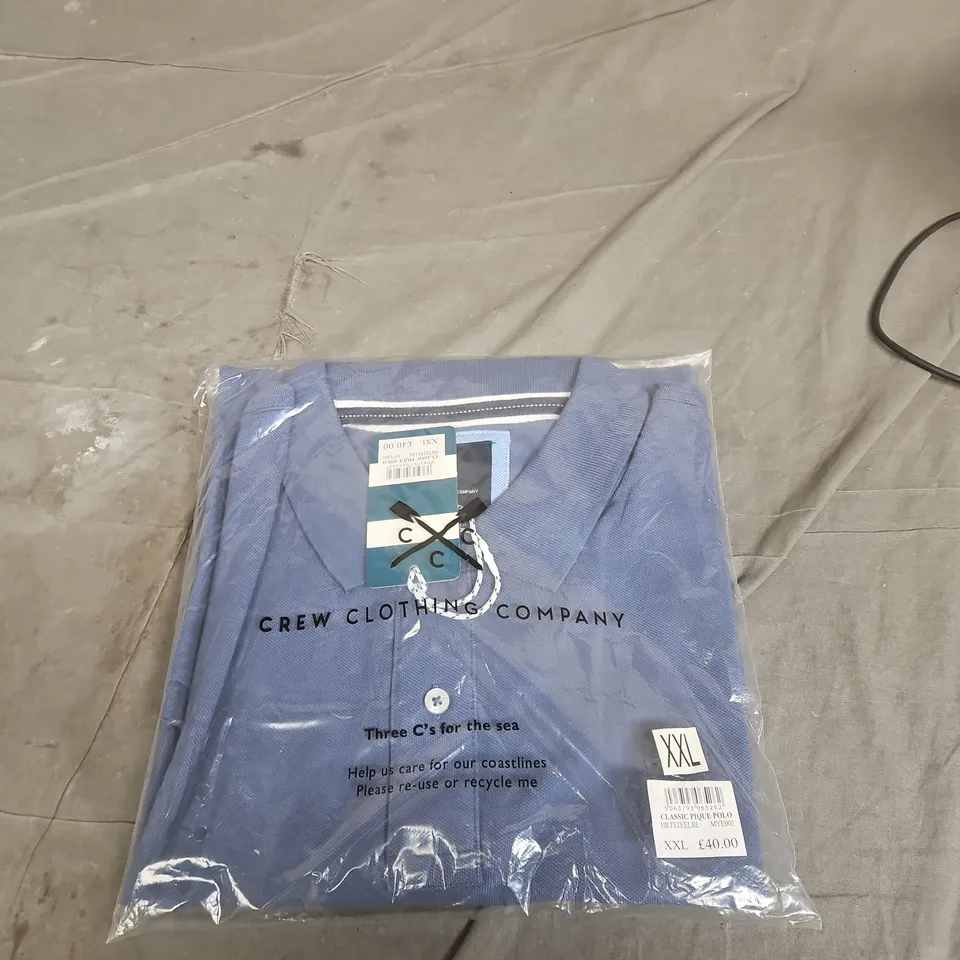 CREW CLOTHING COMPANY CLASSIC PIQUE POLO SHIRT – BLUE – XXL (MEN'S)