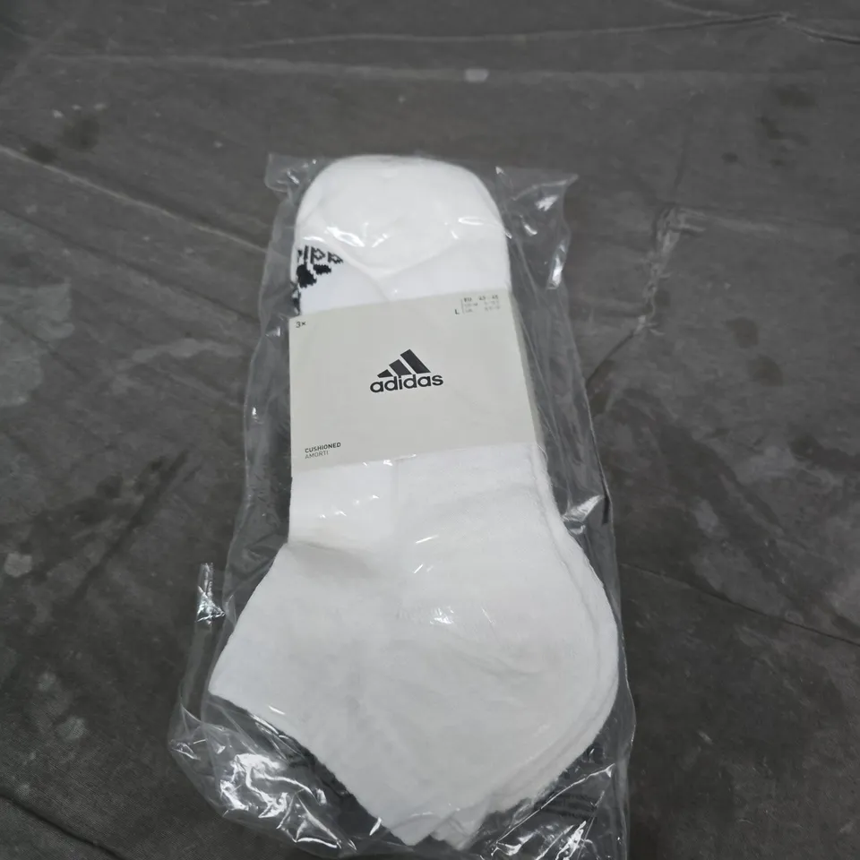 ADIDAS CUSHIONED SOCKS – WHITE - SIZE L