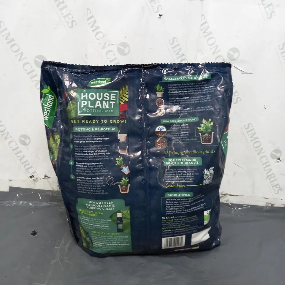 10 LITERS (WHEN FILLED) OF WESTLAND HOUSE PLANT PLOTTING MIX