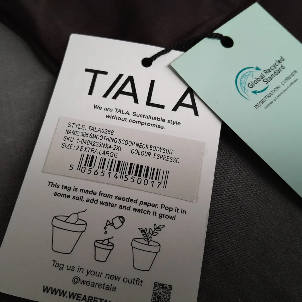 TALA 365 SMOOTHING SCOOP NECK BODYSUIT IN ESPRESSO - 2XL
