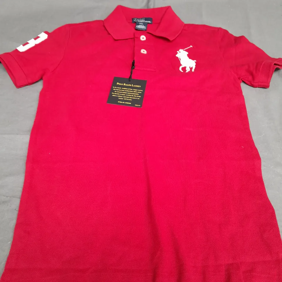POLO RALPH LAUREN RED POLO SHIRT - SIZE SMALL KIDS