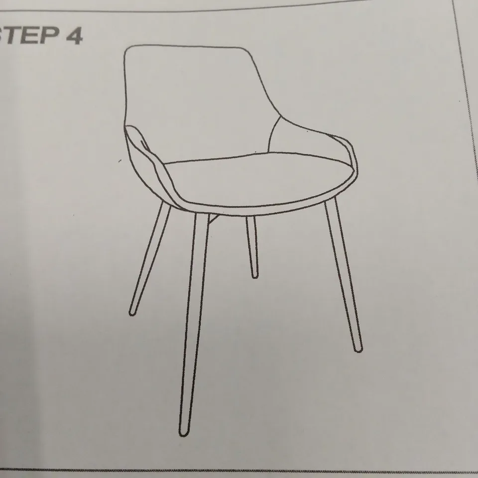 BOXED DESIGNER DINING CHAIR - GREY PU LEATHER & BLACK LEGS (1 BOX)