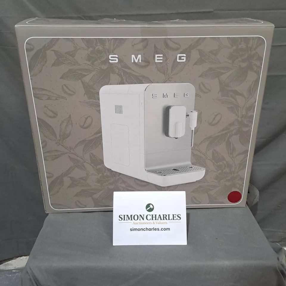 BOXED SMEG BEAN TO CUP COFFEE MACHINE IN RED