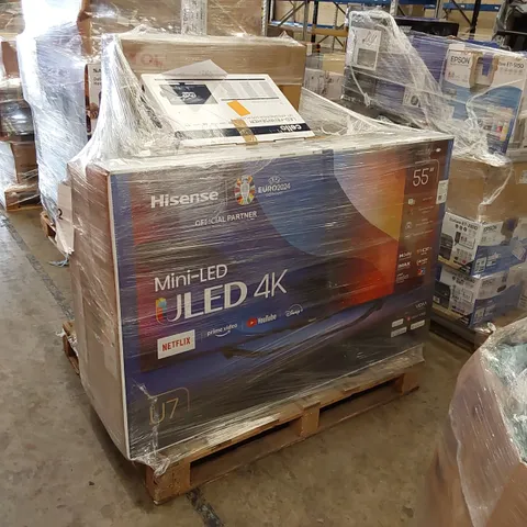 PALLET OF APPROXIMATELY 11 UNPROCESSED RAW RETURN TELEVISIONS TO INCLUDE;