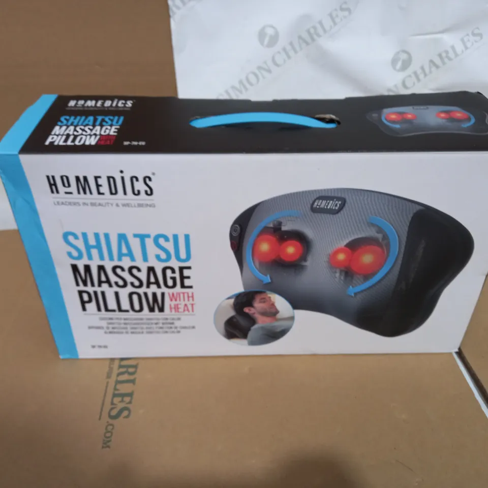 BOXED HOMEDICS SHIATSU MASSAGE PILLOW WITH HEAT SP-7H-EU