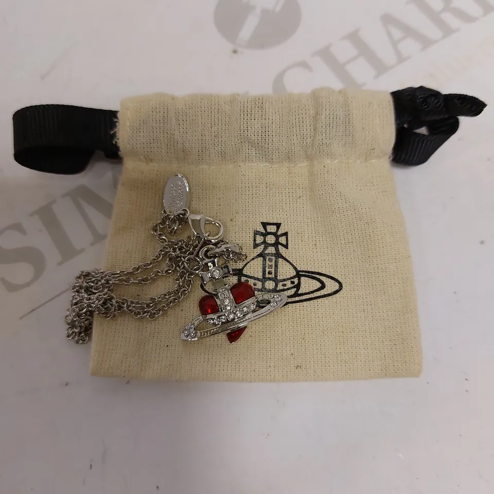VIVIENNE WESTWOOD DIAMANTÉ HEART PENDANT NECKLACE
