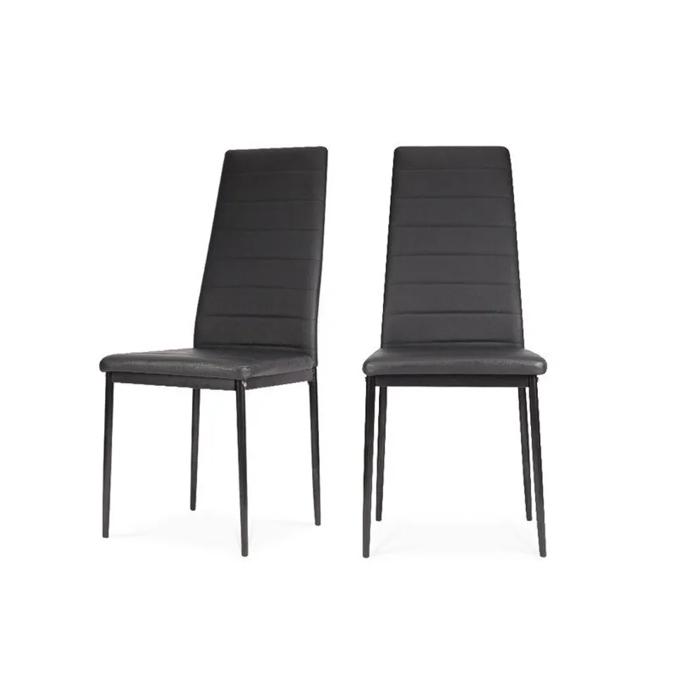 BOXED SET OF 6 CAVOUR UPHOLSTERED DINING CHAIRS - BLACK