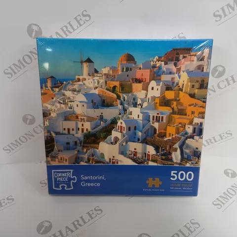 SEALED CORNER PIECE SANTORINI, GREECE 500 PIECE JIGSAW