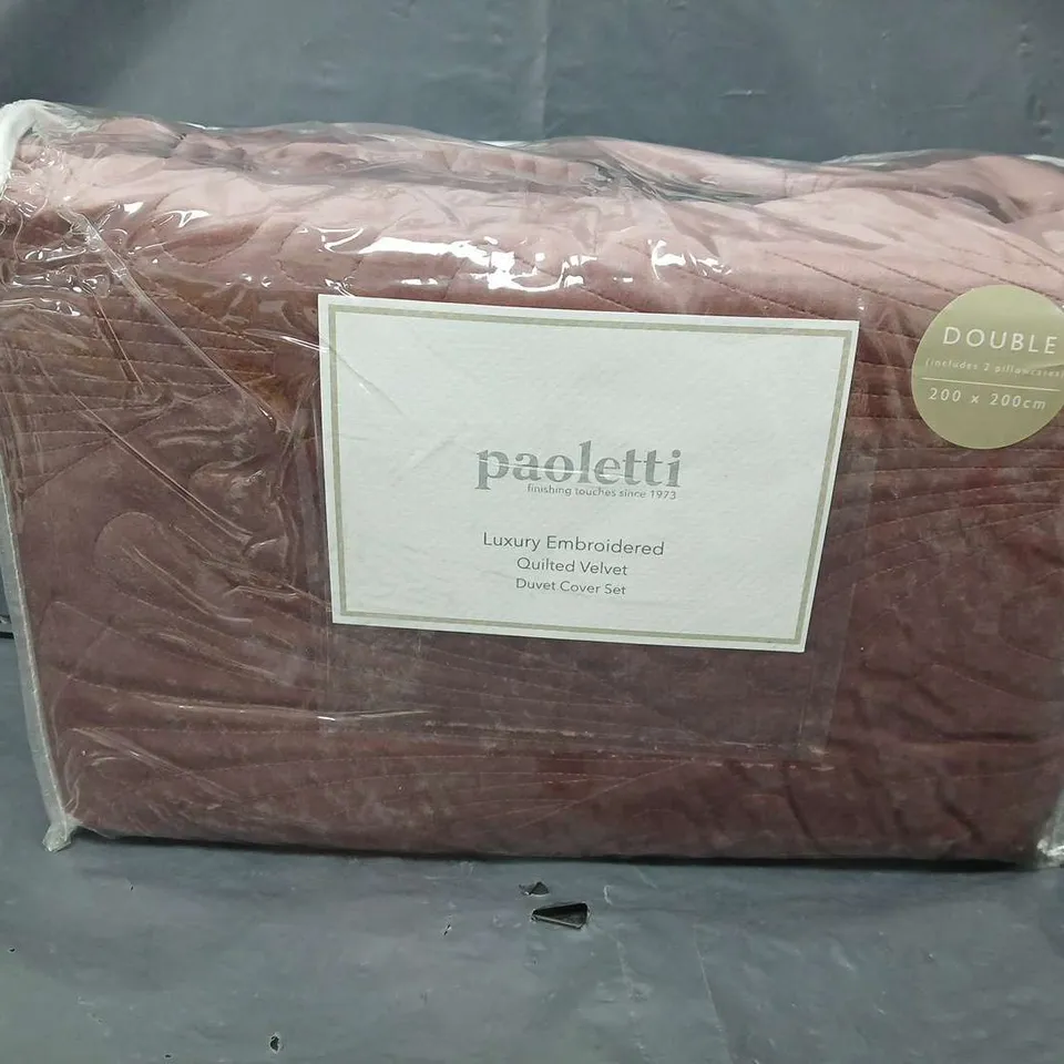 PAOLETTI PALMERIA DUVET COVER SET - BLUSH - DOUBLE 