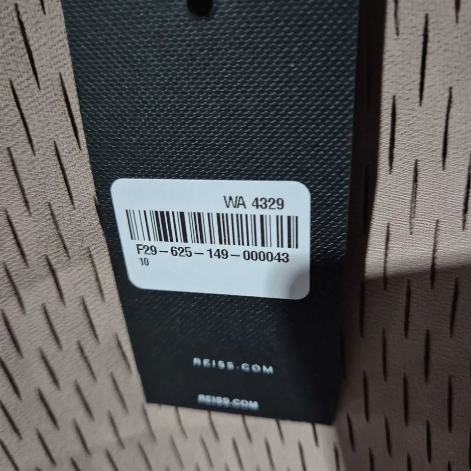 REISS ATELIER SLEEVELESS KNIT TOP – SEASON 04, BEIGE PERFORATED FABRIC - SIZE 10