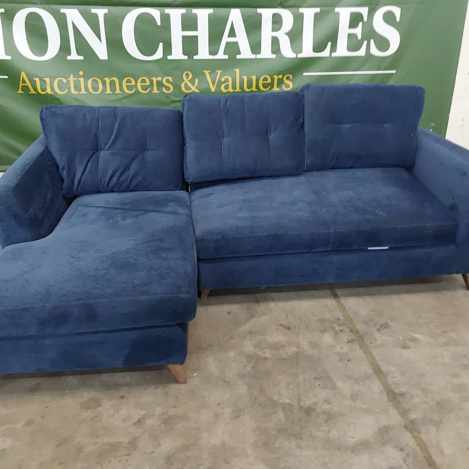 QUALITY BRITISH DESIGNER LOUNGE Co. HERMIONE CHAISE SOFA SWEET PEA PLUSH FABRIC