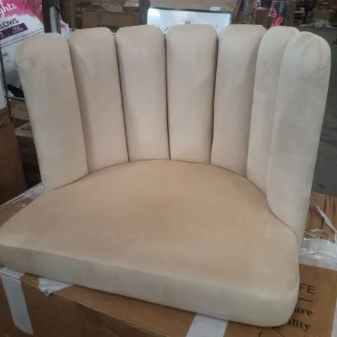 BOXED VELVET DINING CHAIR - CREAM