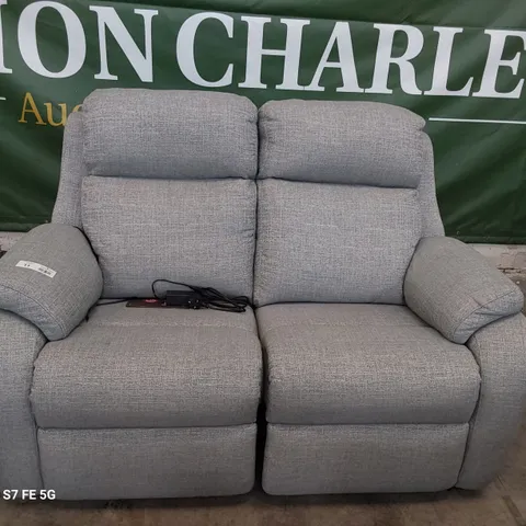 QUALITY BRITISH DESIGNER G PLAN KINGSBURY POWER RECLINING TWO SEATER SOFA LIMA DUCK EGG FABRIC