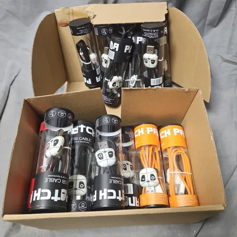 BOX OF APPROXIMATELY 20 ASSORTED PANDA USB CHARGING CABLES