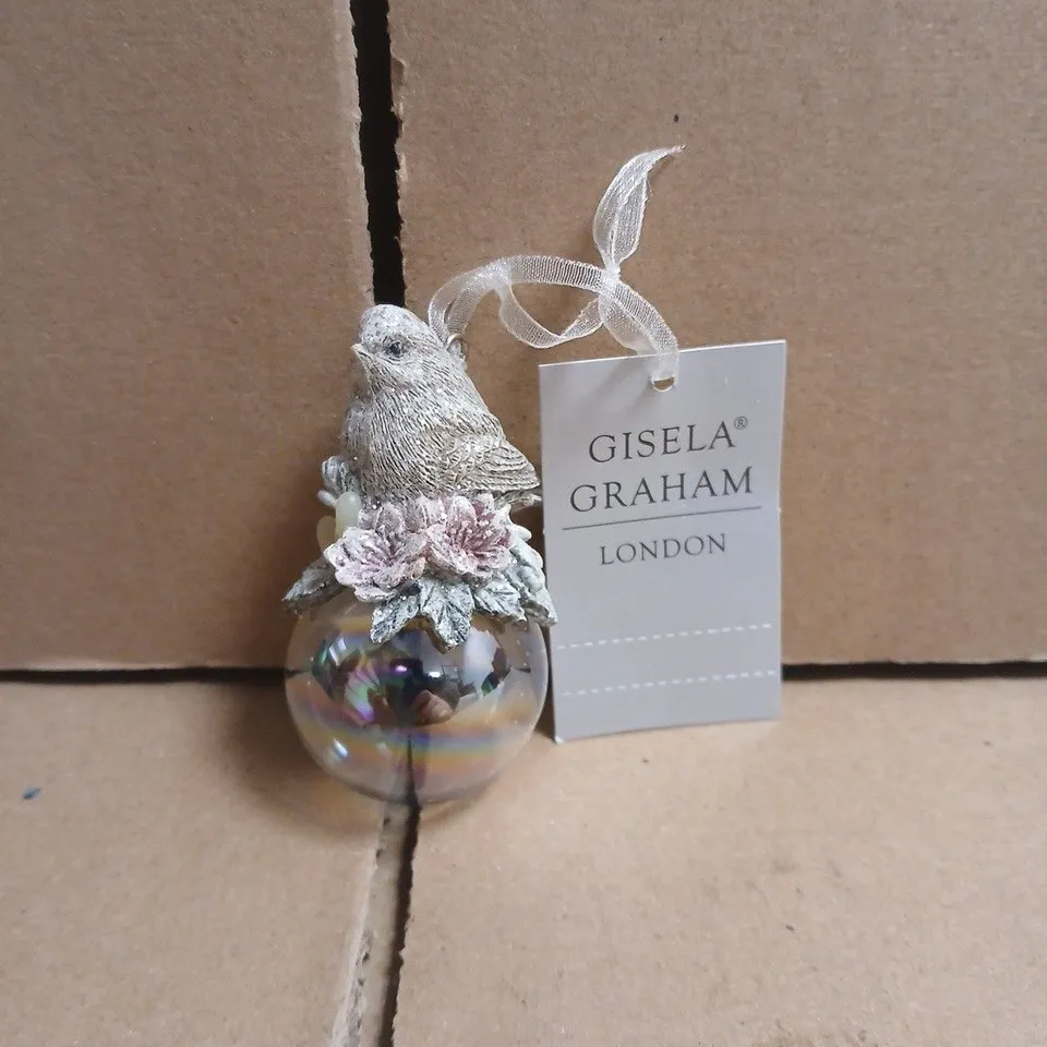 BOX OF APPROXIMATELY 10 GISELA GRAHAM BIRD ON BUBBLE CHRISTMAS TREE DECORATIONS