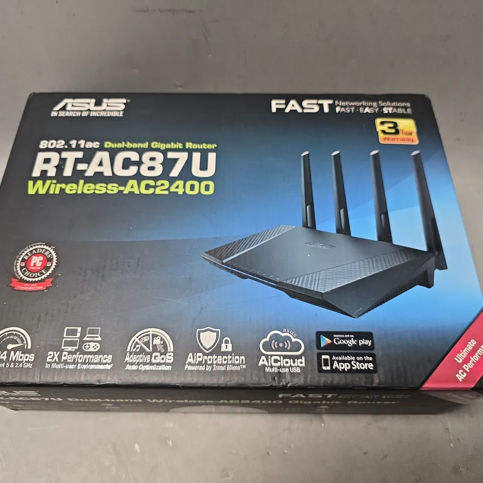 BOXED ASUS RT-AC87U WIRELESS-AC2400 ROUTER 