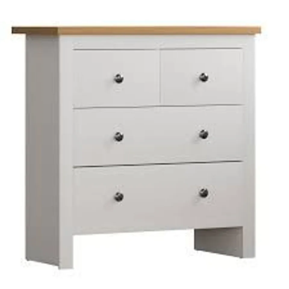 BOXED MANSKA ARLINGTON 2+2 DRAWER CHEST WHITE