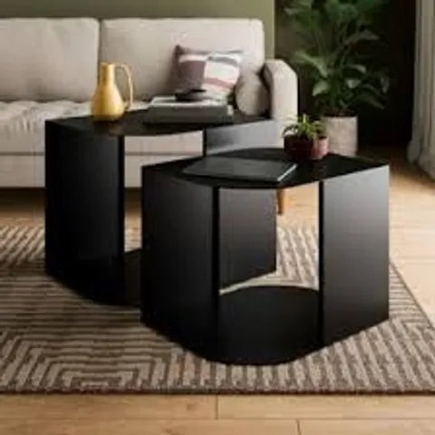 BOXED EDWIN METAL NESTING COFFEE TABLES - BLACK (1 BOX)
