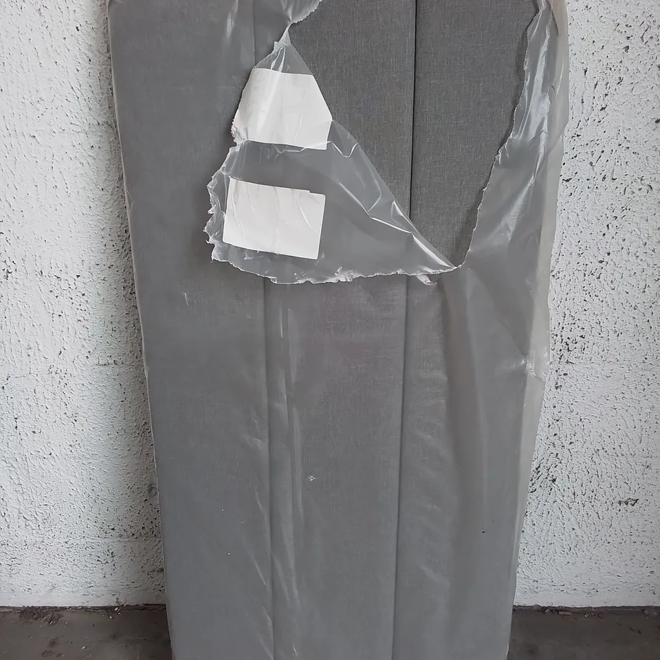 WRAPPED UPHOLSTERED 140CM WIDE FABRIC GREY LINED HEADBOARD 