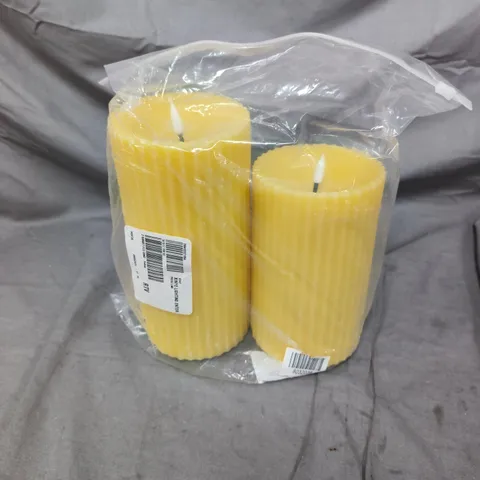 GARDEN STORIES SORBET COLLECTION SET OF 2 FLUTED OUTDOOR WAX CANDLES