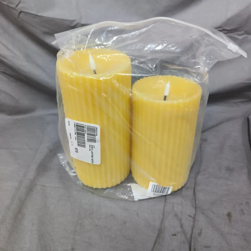 GARDEN STORIES SORBET COLLECTION SET OF 2 FLUTED OUTDOOR WAX CANDLES